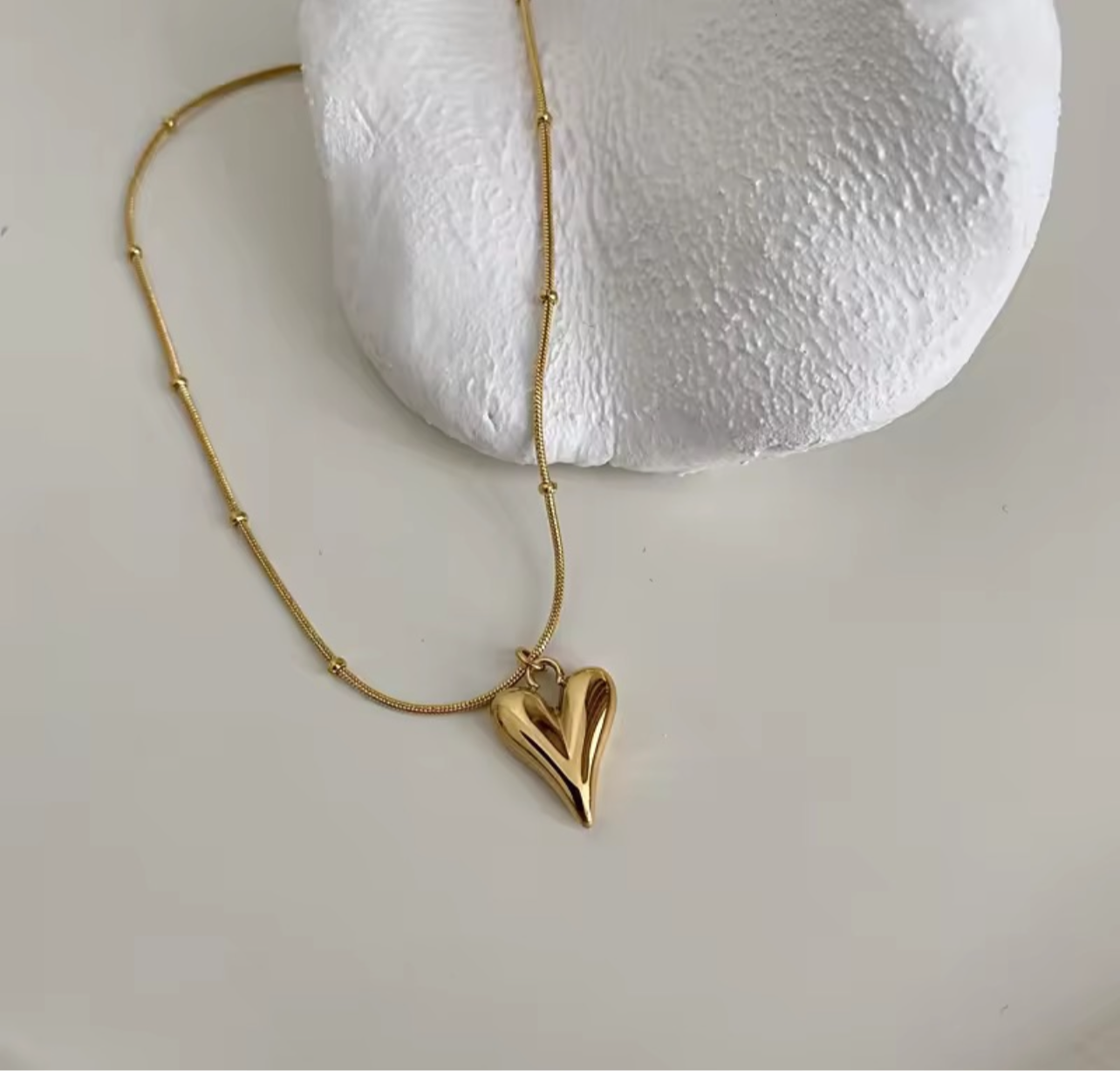 Golden Love Slim Heart Pendant