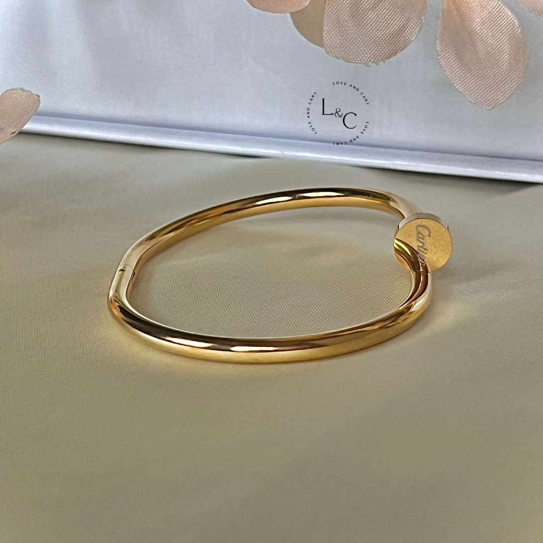 Cartier Inspired 18k Gold Nail Bangle