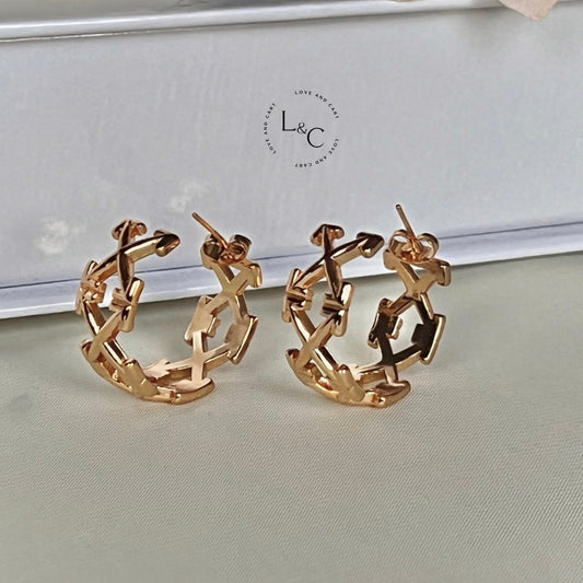 Elegant Stainless Steel Gold Hoop Earrings