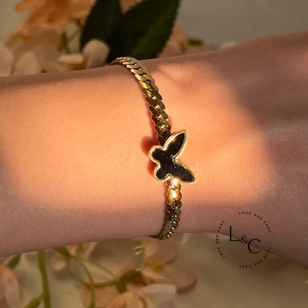 Stainless Steel Butterfly Chain Bracelet