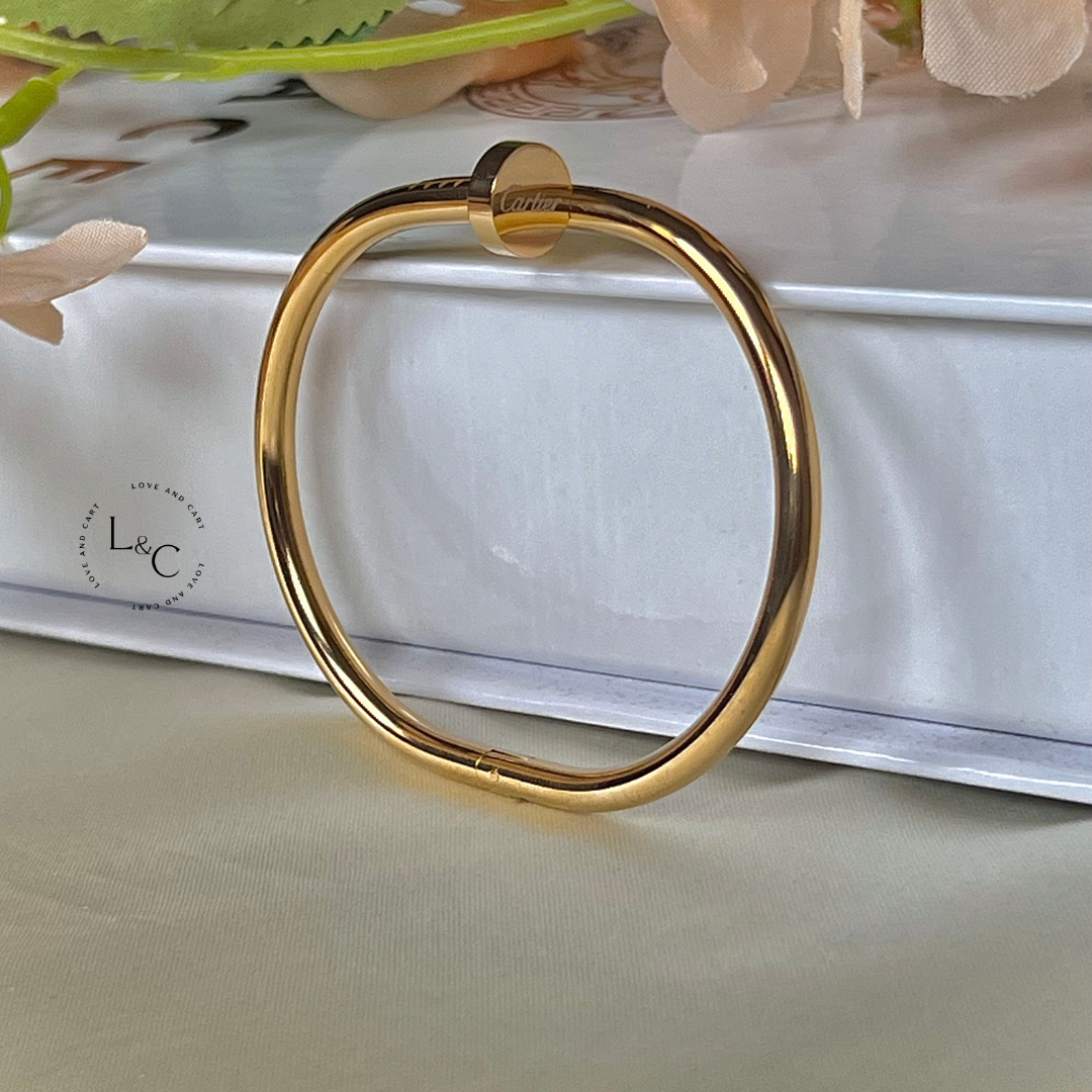 Cartier Inspired 18k Gold Nail Bangle