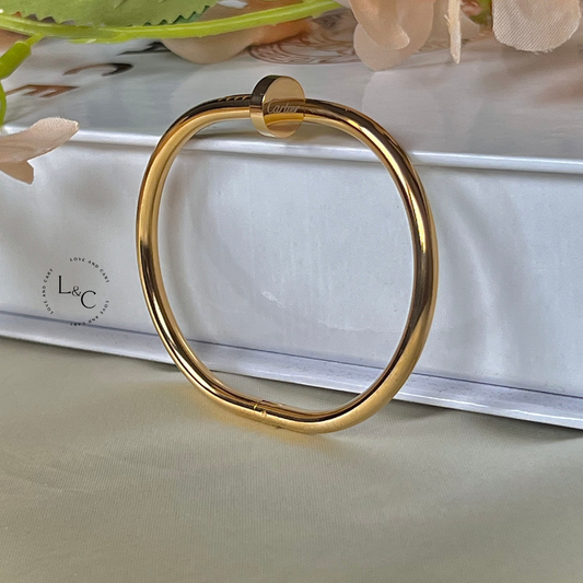 Cartier Inspired 18k Gold Nail Bangle