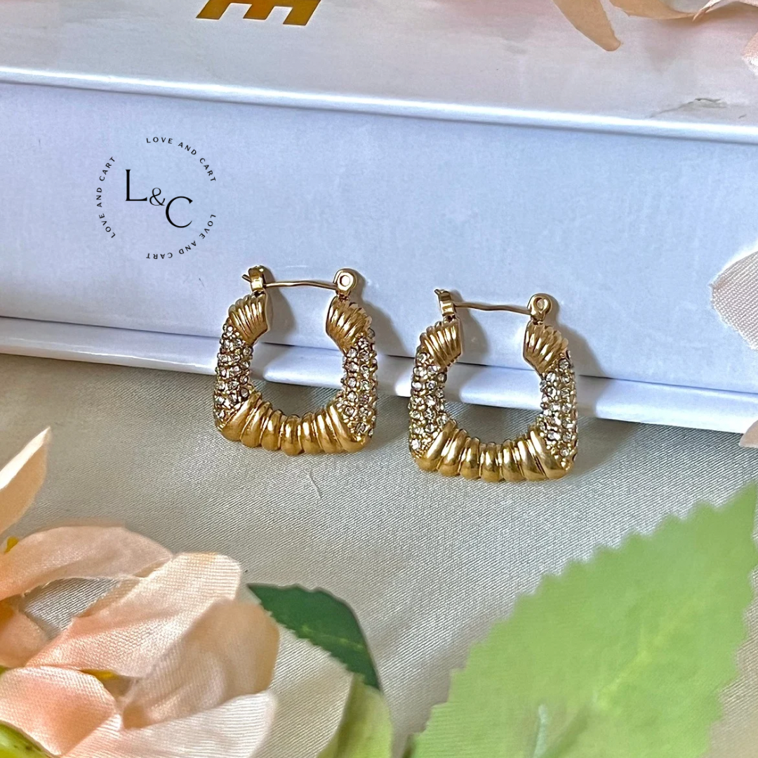 Embellished Gold Hoop Earrings