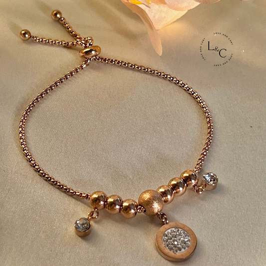 Elegant Rose Gold Plated Adjustable Bracelet