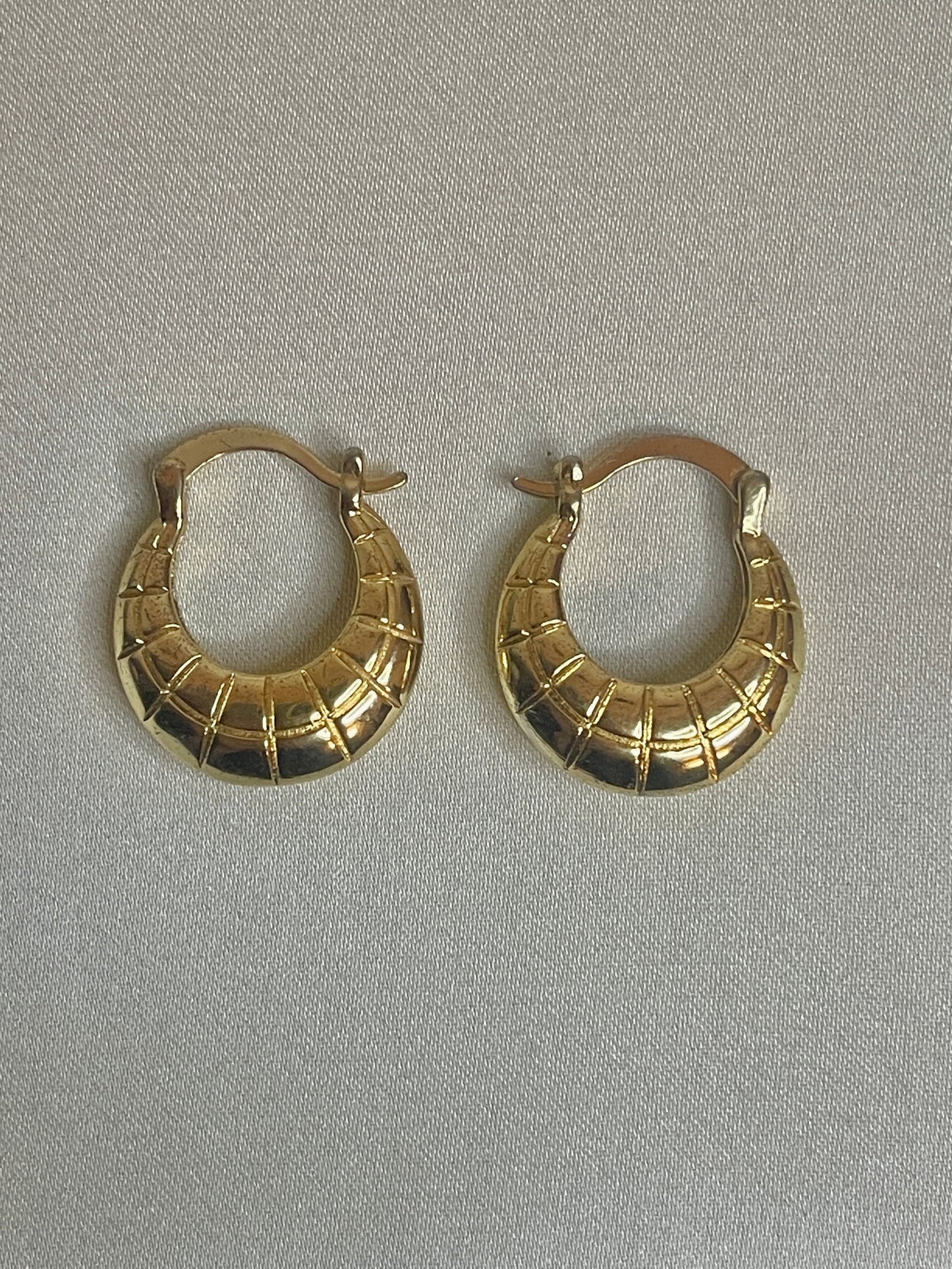 Textured Gold Hoop Earrings