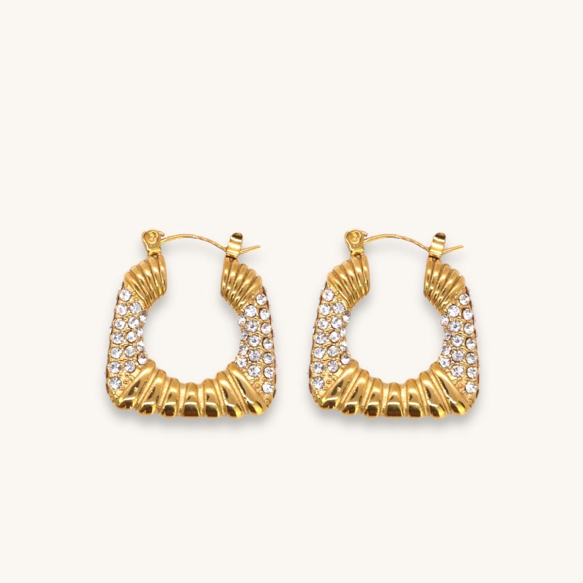 Embellished Gold Hoop Earrings