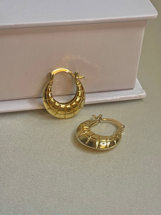 Textured Gold Hoop Earrings