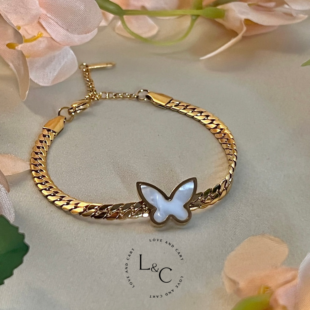 Stainless Steel Butterfly Chain Bracelet