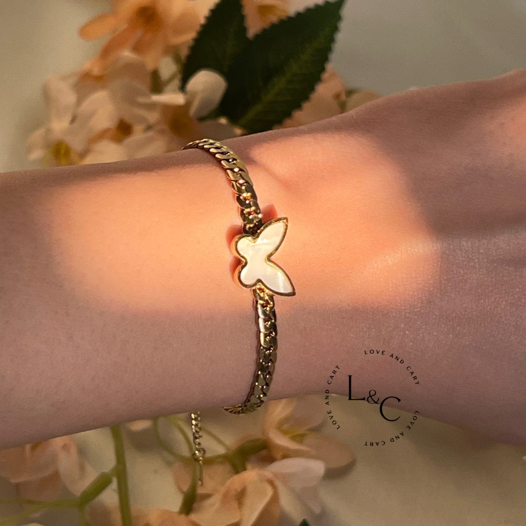 Stainless Steel Butterfly Chain Bracelet